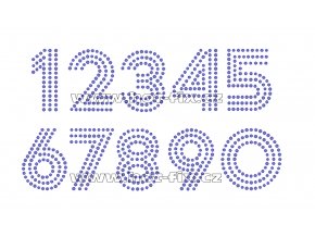 FC004-SS10 - číslice nažehlovací hot-fix kamínková aplikace na textil, výška cca 5,9cm