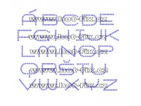 F006 - nažehlovací kamínkový potisk na textil písmena abecedy, výška cca 2,9cm
