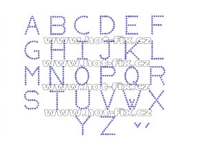 F001-SS 6 - nažehlovací kamínkový potisk na textil písmena abecedy, výška cca 2,4cm