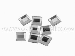 ČTVEREC 4x4mm hot-fix tvarový skleněný kámen barva CBP/101 Crystal /stříbrná, balení 20ks, 100ks