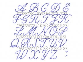 F012 - nažehlovací kamínkový potisk na textil písmena abecedy, výška cca 3,4-3,9cm