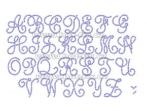 F015-SS 6 - nažehlovací kamínkový potisk na textil písmena abecedy, výška cca 3,2cm