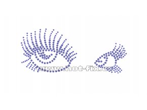S001 - oči nažehlovací hot-fix kamínková aplikace na textil, rozměry cca 16,4x7,0cm