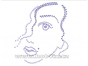 S005 - tvář nažehlovací hot-fix kamínková aplikace na textil, rozměry cca 13,0x15,0cm