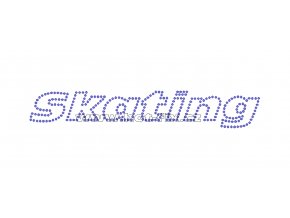 C127 - Skating nažehlovací potisk z hot-fix kamenů na textil pro příznivce krasobruslení, rozměry cca 18,6x3,1cm