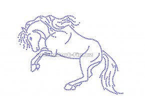ZK017 kůň nažehlovací potisk na triko, textil skleněné hot fix kamínky