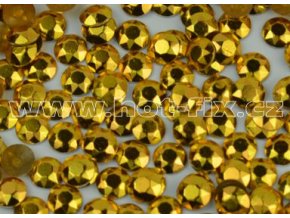 Octagon kovové hot fix kameny na textil barva zlatá