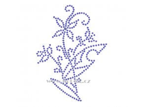 K082 květina nažehlovací potisk květinový motiv na tričko, textil štras hot fix kamínky na textil