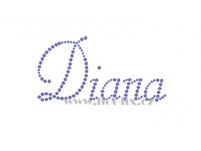 Diana jméno nažehlovací aplikace nažehlovací kamínkový potisk na textil hot fix kameny