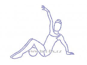C165 gymnastka s míčem nažehlovací kamínkový potisk na tričko, textil skleněné hot fix kamínky