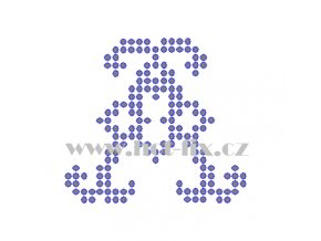 FM005 A monogram písmeno A nažehlovací kamínková aplikace na textil hot fix kamínky
