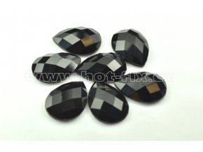 hot-fix kameny epoxy SLZA barva černá, velikost 18x25mm, balení 10 nebo 50ks