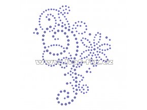 A001-P - abstrakt nažehlovací hot-fix  kamínkový potisk na textil, rozměr cca 10,0x13,0cm