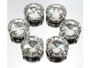 našívací kámen v kotlíku kulatý 18mm barva CBP101 Crystal