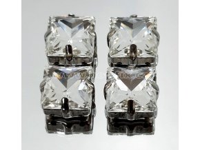 našívací kámen v kotlíku čtverec 10x10mm barva CBP101 Crystal