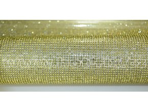 kamínková nažehlovací folie na textil hot fix kameny barva zlatá Jonguil velikost SS8
