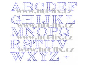 F020 písmena abeceda fonty písma nažehlovací kamínkový potisk na tričko, textil hot fix kameny