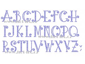 F017 písmena abeceda fonty písma nažehlovací kamínkový potisk na tričko, textil hot fix kameny