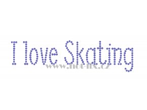 C185 I love skating nažehlovací kamínková aplikace na tričko, textil skleněné hot fix kamínky