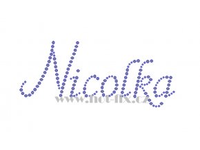 Nicolka jméno nažehlovací aplikace nažehlovací kamínkový potisk na textil hot fix kameny