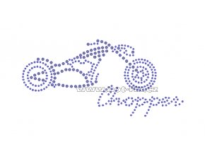 M001 - chopper nažehlovací potisk z hot-fix kamenů, rozměry cca 16,8x8,1cm
