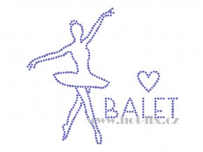 C066 verze B love balet baletka nažehlovací potisk na textil hot fix kamínky
