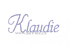 Klaudie méno nažehlovací aplikace nažehlovací kamínkový potisk na textil hot fix kameny