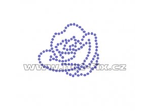 K020 - růže nažehlovací aplikace z hot-fix kamenů, rozměry cca 5,0x4,5cm