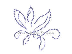 K030 - abstraktní květina nažehlovací potisk z hot-fix kamenů, rozměry cca 12,0x11,5cm