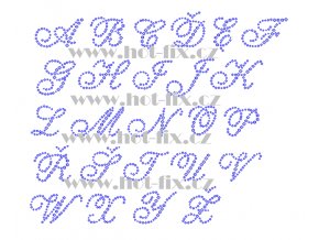 F022 písmena velké abeceda fonty písma nažehlovací kamínkový potisk na tričko, textil hot fix kameny