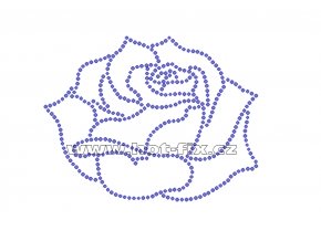 K061 - růže nažehlovací potisk z hot-fix kamenů, rozměry cca 11,5x8,9cm