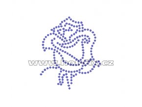 K064 - růže nažehlovací potisk z hot-fix kamenů, rozměry cca 6,0x7,2cm