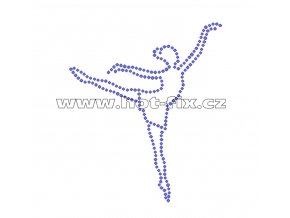 C116 - baletka nažehlovací potisk na textil z hot-fix kamenů, rozměry cca 9,9x11,7cm