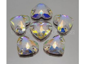 NK S14x16 CBEP1201 celobroušený našívací kámen srdce 14x16mm barva CBEP1201 AB Crystal