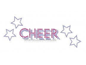 C092 - cheer hot-fix kamínkový nažehlovací potisk na textil, rozměry cca 22,0x8,9cm