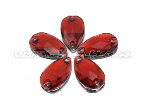našívací kámen epoxy slza 10,5x18mm barva 103 Siam červená