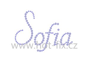 Sofia jméno nažehlovací potisk nažehlovací kamínkový aplikace na textil hot fix kameny