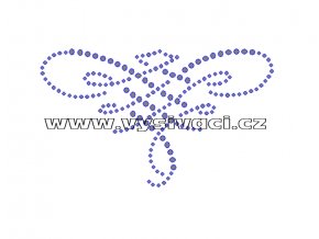 O012 - ornament nažehlovací potisk na textil z hot-fix kamenů, rozměry cca 11,8x7,0cm