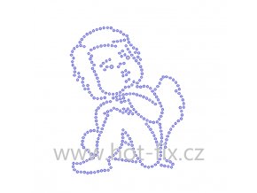 SA003 andílek little angel nažehlovací hot fix kamínkový potisk na textil hot fix kameny