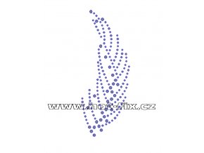 O015-P - ornament nažehlovací hot-fix kamínková aplikace na textil, rozměry cca 4,7x12,2cm