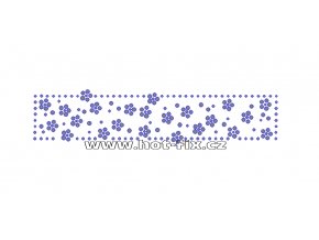 O019-A - kytičkový pás nažehlovací aplikace na textil hot-fix kameny, rozměry cca 16,3x3,6cm