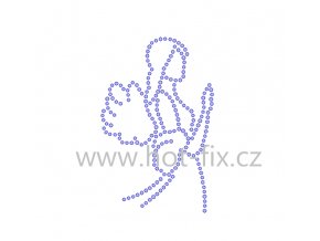 SA006 anděl nažehlovací hot fix kamínkový potisk na textil hot fix kameny