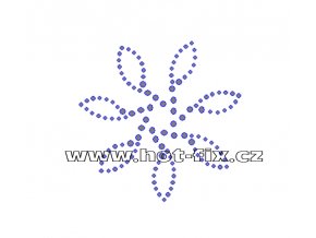 O030 - ornament nažehlovací hot-fix kamínková aplikace na textil, rozměry cca 7,6x7,6cm