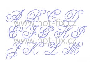 FM008V A M písmena abecedy A M monogramy nažehlovací hot fix kamínkový potisk na textil hot fix kameny