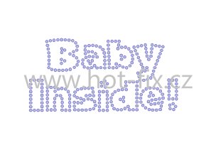 ND007 Baby inside! nažehlovací fot fix kamínkový potisk na textil narození dítěte hot fix kameny