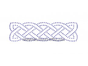 O044 - ornament nažehlovací potisk na textil z hot-fix kamenů, rozměry cca 15,0x4,3cm