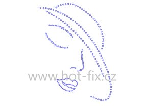 ST001 tvář hlava obličej nažehlovací hot fix kamínkový potisk na tričko, textil hot fix kamínky