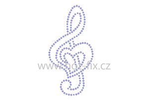 SN006 hudební motiv nažehlovací hot fix kamínkový potisk na tričko, textil hot fix kameny