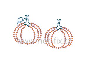 SP002 dýně Halloween sada 2 kusy nažehlovací hot fix kamínkový potisk na tričko, textil hot fix kamínky