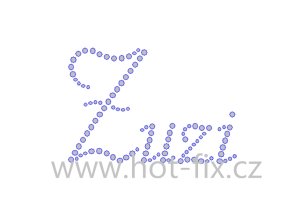 Zuzi jméno nažehlovací hot fix kamínková aplikace, potisk na textil hot fix kameny